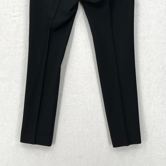 REISS Lee Trouser Pants Womens 4 Black Wool Mid Rise Tailored Slim Ankle Crop - Picture 8 of 15